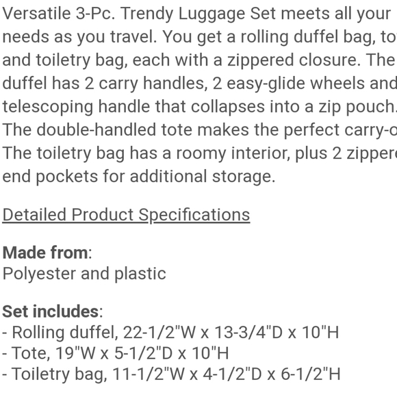 3 pc Luggage Set - Picture 2 of 2